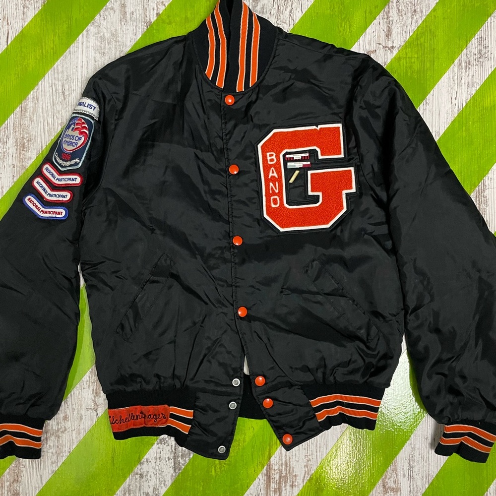 vintage 1988 Green Band Letterman Jacket